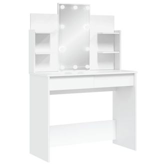 vidaXL Tocador Con Luces Led Blanco 96x40x142 Cm Vidaxl