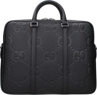 Gucci Herrens Jumbo-Arbeitstasche aus schwarzem Leder