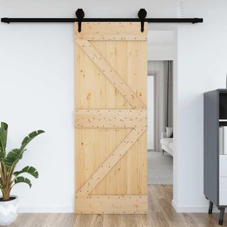 Berkfield Home Door NARVIK 95x210 cm Solid Wood Pine in Brown