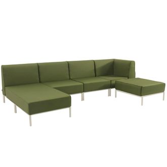 Oviala Conjunto modular de jard&iacute;n bajo para 5 personas verde caqui