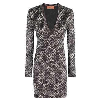 Missoni Dark Brown Mini Dress with Long Sleeve