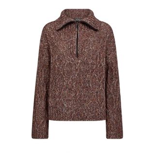 Mos Mosh Round-neck Knitwear, female, Brown, L, Chunky Knit Highneck Jumper Fudge