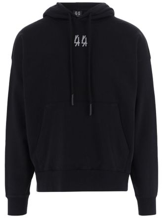 44 Label Group Black Graphic Logo Print Cotton Hoodie