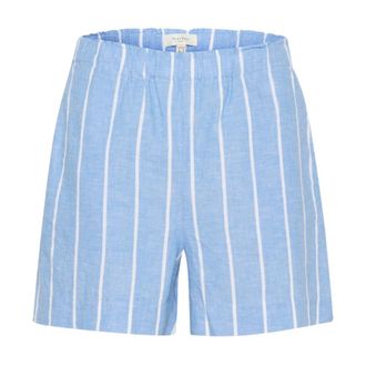 Part Two Blauw en Wit Gestreepte Shorts - Dames - Korte broeken - Blauw - Maat: S Katoen