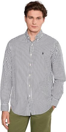 Polo Ralph Lauren Classic Fit Striped Broadcloth Shirt Mens Clothing White/Polo Black : 2XL, Cotton