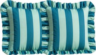 OEM Par De Fundas De Almohada A Rayas Con Cremallera - Verde