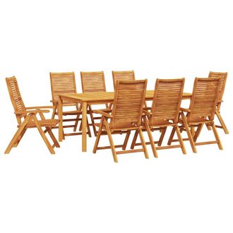 vidaXL Conjunto De Comedor De Jard&iacute;n 9 Pcs Marr&oacute;n Vidaxl