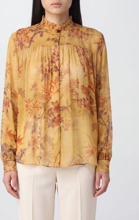 Forte_Forte Camicia in viscosa a stampa floreale con collo a rouches