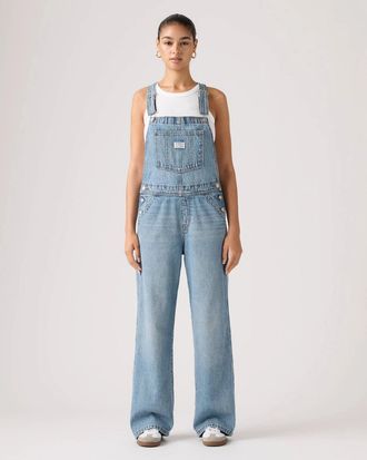 Levi's Premium Baggy Overall Womens Blue Denim Cotton One Piece GBO3794