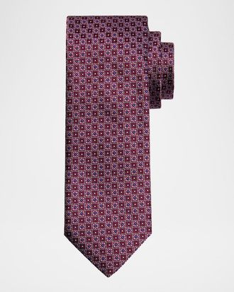 Canali Mens Alternating Flowers Tie