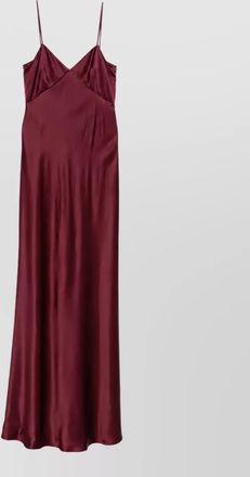 Max Mara silk satin sleeveless v-neck maxi dress