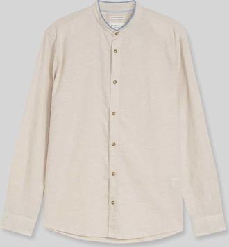 Tom Tailor Regular Fit Freizeithemd aus Leinen-Baumwolle-Mix in Beige, Gr&ouml;&szlig;e XXXL
