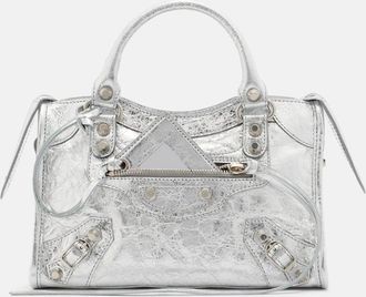 Balenciaga Le City Small metallic leather tote bag