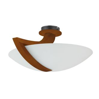 Netlighting Vinci Bowl Semi Flush Ceiling Light Brown 54cm 3x E14