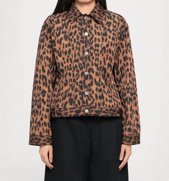 Baum Und Pferdgarten Bene Animal Print Jacket In Dark Brown Leopard