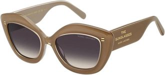 Marc Jacobs Stijlvolle DLN Zonnebril - Dames - Zonnebrillen - Beige - 52 MM - Accessoires