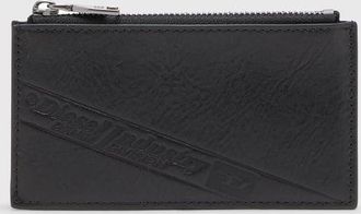 Diesel Leather card holder with zip closure - Card cases - Man - Black