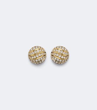 David Yurman Sculpted Cable 18kt gold earrings with diamonds