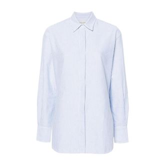 Golden Goose Shirts, female, White, XS, Shirt with Narrow Stripes