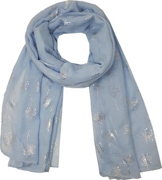 World of Shawls New Ladies Womens Glitter Sparkle Print Scarf Scarves (Dandelion - Baby Blue)