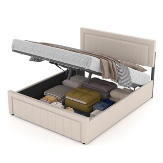 Concept Usine Cama con canap&eacute; abatible 160 x 200 cm en terciopelo beige