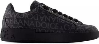 Dolce & Gabbana Low-Top Sneaker - Coated Jacquard Portofino Sneakers - Gr. 40 (EU) - in Schwarz - für Damen