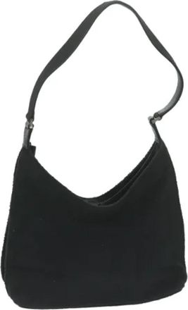 Gucci Pre-owned Vintage Canvas Schoudertas - Dames - Vintage Schoudertas - Zwart - ONE Size - Vintage