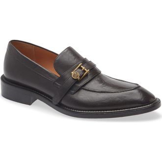 Versace Primo Medusa Buckle Loafer in Ebano-Gold at Nordstrom, Size 11Us