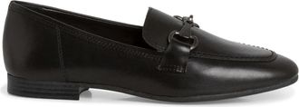 Tamaris Leren Slipper - Dames - Loafers - Zwart - 38 EU - Leer - Schoenen