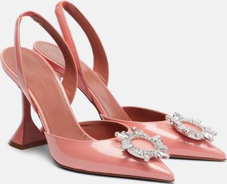 Amina Muaddi Begum 95 patent leather slingback pumps
