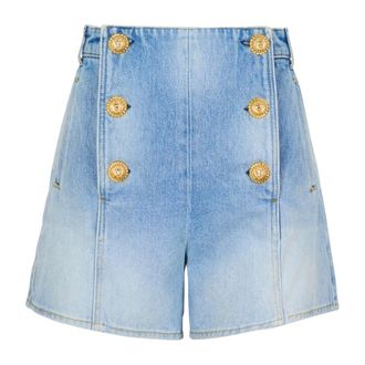 Balmain Mujer, Pantalones cortos, Azul, Talla: 2XS