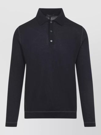 Prada long sleeve knit polo shirt ribbed hem