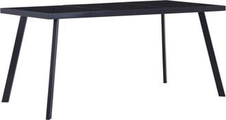 vidaXL Vidaxl - Mesa de comedor de vidrio templado negro 180x90x75 cm
