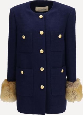 Valentino Cappotto Caban in tweed di lana Woman 44