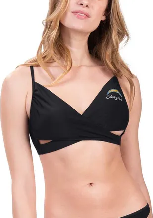 G-III 4Her by Carl Banks Womens G-III 4Her by Carl Banks Black Los Angeles Chargers Hall of Fame Bikini Top at Nordstrom, Size Xx-Large