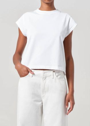 A Gold E Bryce Cap Sleeve Tee In White