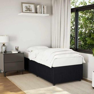 vidaXL Estructura De Cama Sin Colch&oacute;n Terciopelo Negro 90x190 Cm Vidaxl