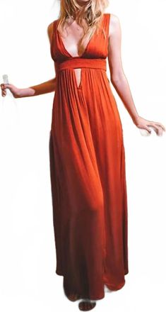 Indah Anjeli Maxi Dress In Lava