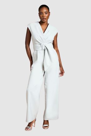Coast Belted Wide-Leg Jumpsuit in Sage at Nordstrom, Size 10