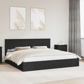 vidaXL vidaXL Letto con Contenitore Nero 200 x 200 cm Legno multistrato