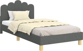 vidaXL Cama Para Ni&ntilde;os Con Cabecero Gris Oscuro 80 X 200 Cm Tela Vidaxl
