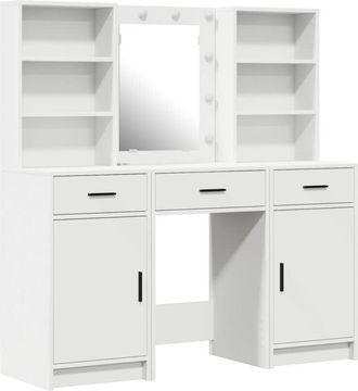 vidaXL Dressing Table Set with Drawer 3 pcs White Engineered wood vidaXL