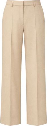 Max Mara Palazzo Broek - Dames - Wijde Broeken - Beige - L - Wol - Broeken
