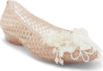 Jeffrey Campbell Wade-J Jelly Flat in Rosegold Glitter Combo at Nordstrom Rack, Size 10