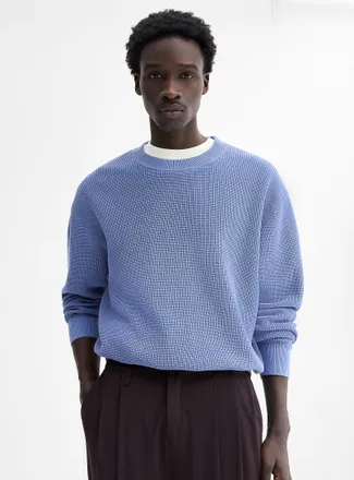 Djab Mens Loose waffle-knit sweater
