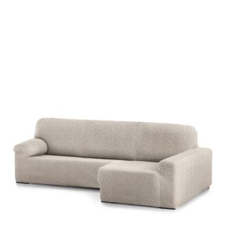 Eysa Funda de sof&aacute; chaise longue el&aacute;stica derecha crudo 250 - 360 cm