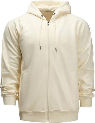 Jott Ecru Hoodie met Groot Logo - Heren - Vesten met rits - Beige - S - Katoen - Hoodies & sweatvesten