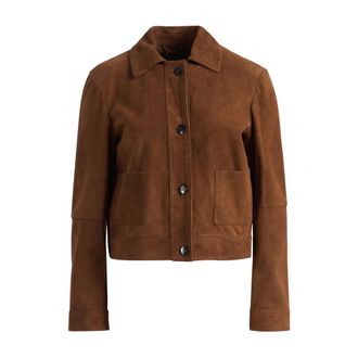 Max Mara Leather Jackets, female, Brown, Size: S Mstbiada Jacket