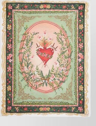 Faliero Sarti cashmere heart print scarf