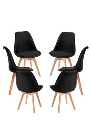 Regalos Miguel Packs Sillas Comedor - Pack 6 Sillas Synk Tela - Negro